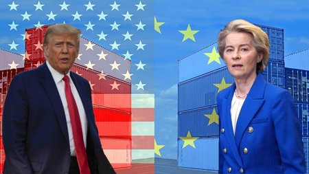 ΕΜΠΟΡΙΚΟΣ ΠΟΛΕΜΟΣ-ΗΠΑ-ΕΕ-ΤΡΑΜΠ-ΦΟΝ ΝΤΕΡ ΛΑΙΕΝ